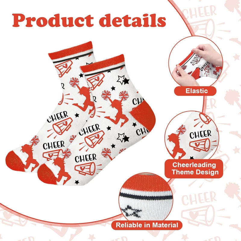 Maiteenly 24 Pairs Ankle Cheer Socks Cheerleading Team Cheerleader Socks for Women Girls Cheer Accessories Gifts - Image 3